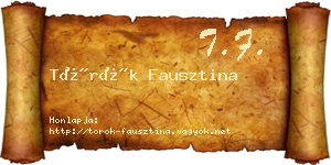 Török Fausztina névjegykártya
